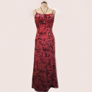 gorgeous vintage y2k velvet burnout floral formal maxi dress 4